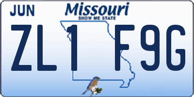 MO license plate ZL1F9G