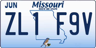 MO license plate ZL1F9V