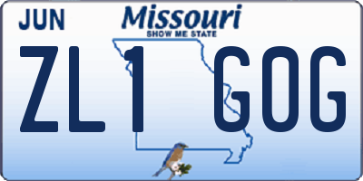 MO license plate ZL1G0G