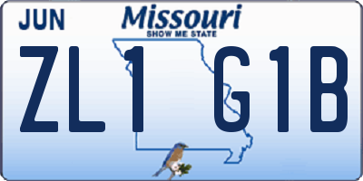 MO license plate ZL1G1B