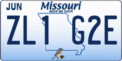 MO license plate ZL1G2E