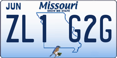 MO license plate ZL1G2G