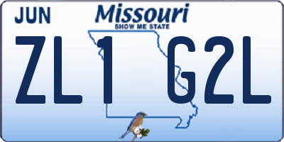 MO license plate ZL1G2L