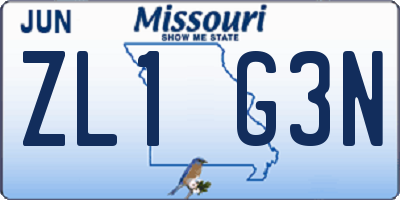 MO license plate ZL1G3N