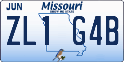 MO license plate ZL1G4B