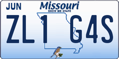 MO license plate ZL1G4S