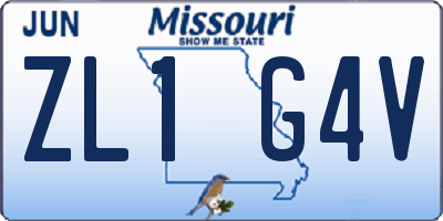 MO license plate ZL1G4V