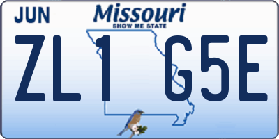 MO license plate ZL1G5E
