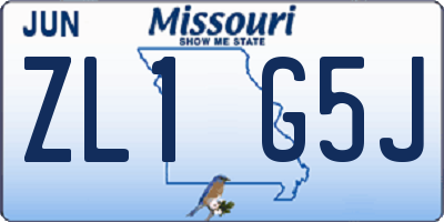 MO license plate ZL1G5J