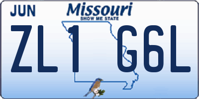 MO license plate ZL1G6L