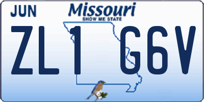 MO license plate ZL1G6V