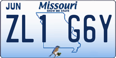 MO license plate ZL1G6Y