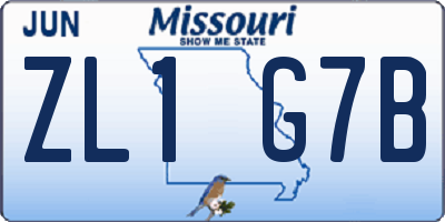 MO license plate ZL1G7B