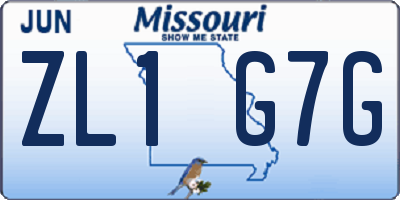 MO license plate ZL1G7G