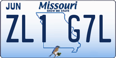 MO license plate ZL1G7L