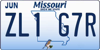 MO license plate ZL1G7R
