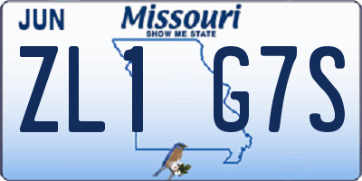MO license plate ZL1G7S