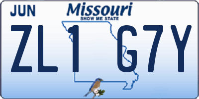 MO license plate ZL1G7Y