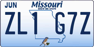 MO license plate ZL1G7Z