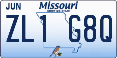 MO license plate ZL1G8Q