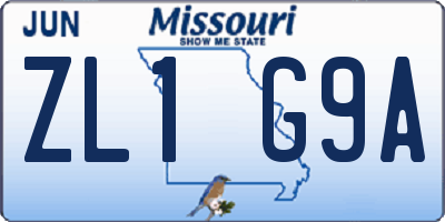 MO license plate ZL1G9A