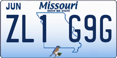 MO license plate ZL1G9G