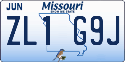 MO license plate ZL1G9J