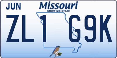 MO license plate ZL1G9K