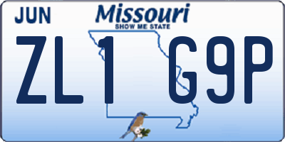 MO license plate ZL1G9P