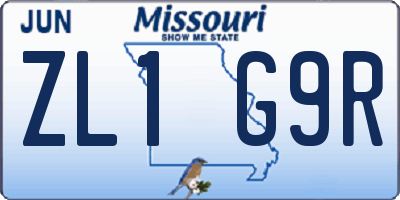 MO license plate ZL1G9R