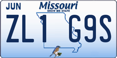 MO license plate ZL1G9S