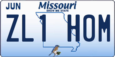 MO license plate ZL1H0M