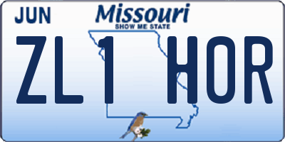 MO license plate ZL1H0R