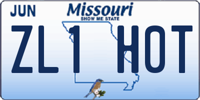 MO license plate ZL1H0T