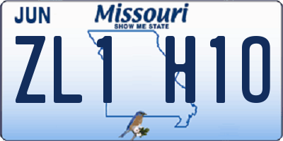 MO license plate ZL1H1O