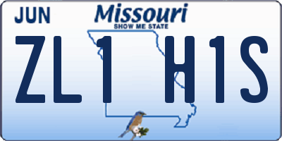 MO license plate ZL1H1S
