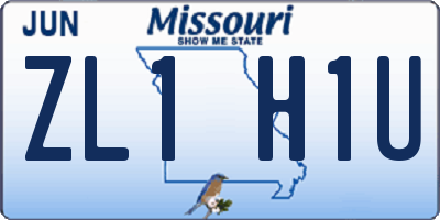 MO license plate ZL1H1U