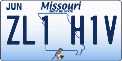 MO license plate ZL1H1V