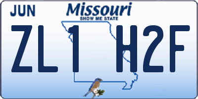 MO license plate ZL1H2F