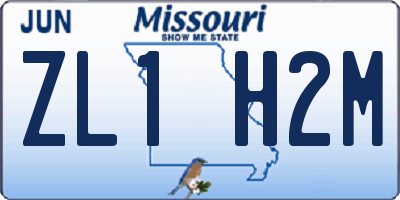 MO license plate ZL1H2M