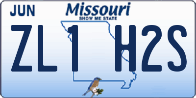 MO license plate ZL1H2S