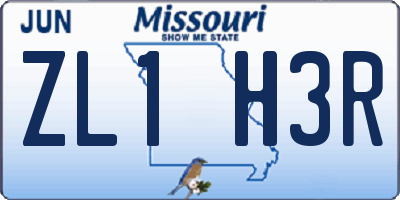 MO license plate ZL1H3R