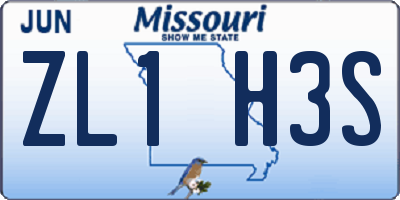 MO license plate ZL1H3S