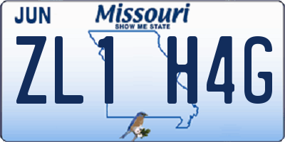 MO license plate ZL1H4G