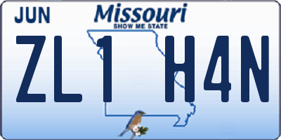 MO license plate ZL1H4N