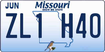 MO license plate ZL1H4O