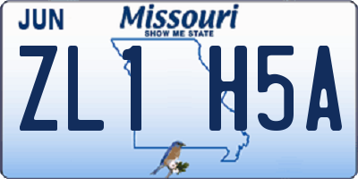 MO license plate ZL1H5A