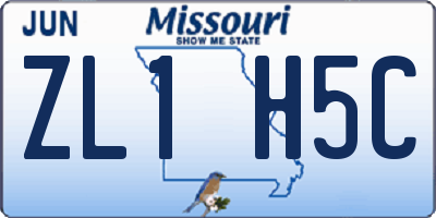 MO license plate ZL1H5C