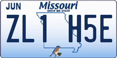 MO license plate ZL1H5E