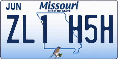 MO license plate ZL1H5H